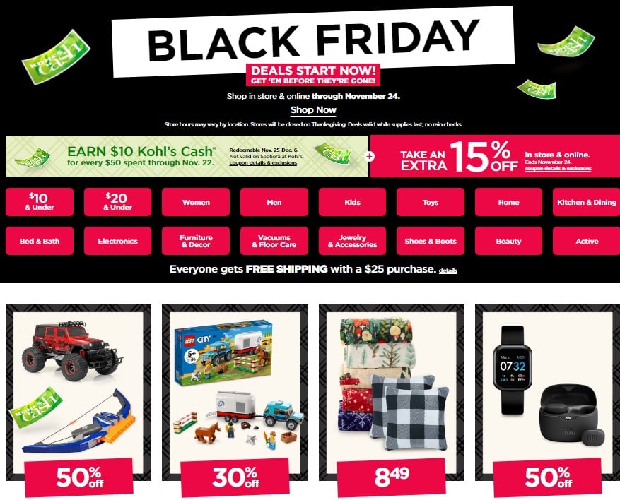 the best Kohl's Black Friday Deals